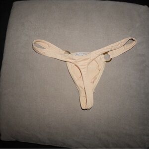 Beige  gold hardware Bikini Bottom. Size medium.  Andrew Christian.